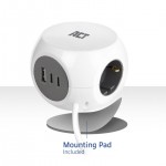 ACT AC2420 кубичен разклонител с 3 гнезда, 2x USB-C, 1x USB-A и 30W Power Delivery, кабел 1.5 м ACT AC2420 кубичен разклонител с 3 гнезда, 2x USB-C, 1x USB-A и 30W Power Delivery, кабел 1.5 м