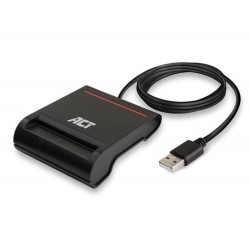 ACT AC6015 четец за смарт карти и електронна идентификация, USB 2.0, черен