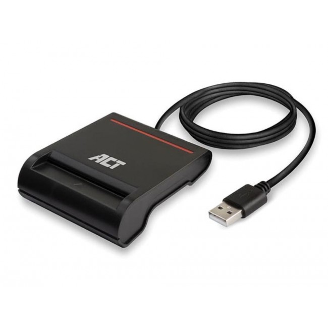 ACT AC6015 четец за смарт карти и електронна идентификация, USB 2.0, черен ACT AC6015 четец за смарт карти и електронна идентификация, USB 2.0, черен