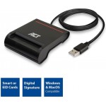 ACT AC6015 четец за смарт карти и електронна идентификация, USB 2.0, черен ACT AC6015 четец за смарт карти и електронна идентификация, USB 2.0, черен