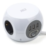 ACT AC2410 кубичен разклонител с 3 гнезда, 3× USB-A, 3 м, бял ACT AC2410 кубичен разклонител с 3 гнезда, 3× USB-A, 3 м, бял