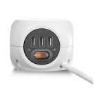 ACT AC2410 кубичен разклонител с 3 гнезда, 3× USB-A, 3 м, бял ACT AC2410 кубичен разклонител с 3 гнезда, 3× USB-A, 3 м, бял