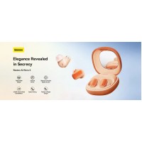 Baseus AirNora 2 безжични TWS слушалки Bluetooth 5.3, ANC -42 dB, 30 часа, оранжеви