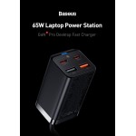 Baseus GaN 3 Pro Charger 65W QC4.0+ (CCGP040-101) – мрежово зарядно с 2xUSB-A, 2xUSB-C и USB-C кабел, черно Baseus GaN 3 Pro Charger 65W QC4.0+ (CCGP040-101) – мрежово зарядно с 2xUSB-A, 2xUSB-C и USB-C кабел, черно
