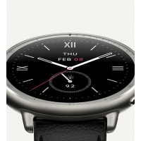 Amazfit Active 2 Premium смарт часовник, 44 мм, 1,32″ AMOLED, кожена каишка, черен