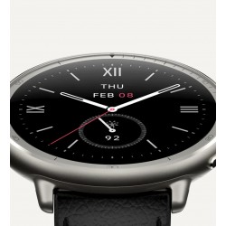 Amazfit Active 2 Premium смарт часовник, 44 мм, 1,32″ AMOLED, кожена каишка, черен