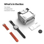 Amazfit Active 2 Square NFC смарт часовник с кожена каишка, черен