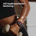 Amazfit Active 2 Square NFC смарт часовник с кожена каишка, черен