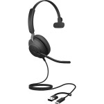 Jabra EVOLVE2 40 SE жична моно слушалка USB-C/A UC, черна Jabra EVOLVE2 40 SE жична моно слушалка USB-C/A UC, черна