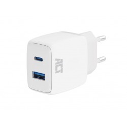 ACT AC2122 USB-C & USB-A GaNFast зарядно устройство 20W с Power Delivery PPS и Quick Charge 3.0
