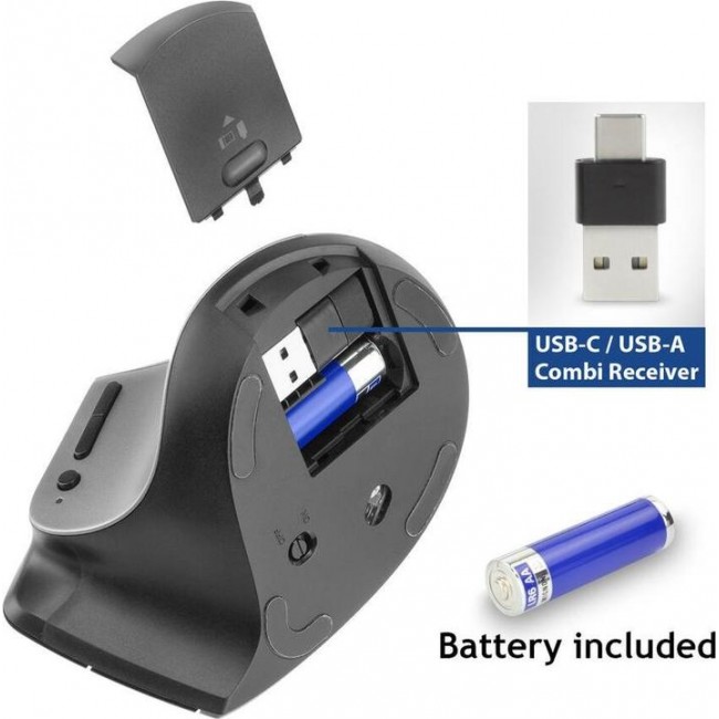 ACT AC5155 безжична ергономична мишка, Bluetooth, 7 бутона, 2400 DPI