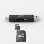 ACT AC6375 USB-C/USB-A 3.0 четец за SD и MicroSD карти, 5Gbps
