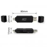 ACT AC6375 USB-C/USB-A 3.0 четец за SD и MicroSD карти, 5Gbps