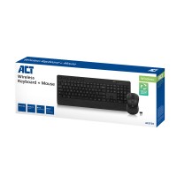 ACT AC5725 безжичен комплект клавиатура и мишка, QWERTY, безшумен, USB-A, рециклирани материали
