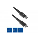 ACT AC3096 USB 2.0 USB-C към USB-C кабел, 1 м, 60 W, найлонова оплетка