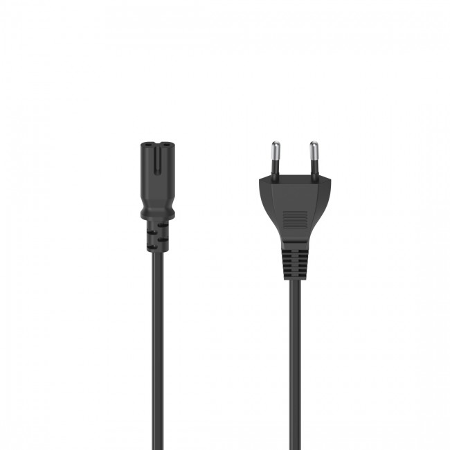 HAMA 223273 Захранващ кабел Euro Plug към IEC C7, 2-пинов, 1.5 м, черен