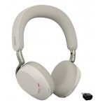 Jabra Evolve3 75 MS безжични on-ear слушалки с Link 390c, USB-C, Warm Grey