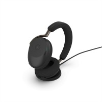 Jabra Evolve3 85 MS, Link390a, USB-A, WLC, черни безжични over-ear слушалки
