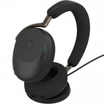 Jabra Evolve3 85 MS, Link390a, USB-A, WLC, черни безжични over-ear слушалки