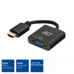 ACT AC7535 HDMI към VGA адаптер с аудио, 0.25 м, 1920×1200, 1080p ACT AC7535 HDMI към VGA адаптер с аудио, 0.25 м, 1920×1200, 1080p