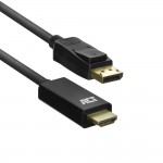 ACT AC7550 DisplayPort към HDMI кабел, 1,8 м, 4K при 30 Hz, черен
