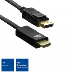 ACT AC7550 DisplayPort към HDMI кабел, 1,8 м, 4K при 30 Hz, черен