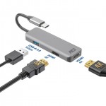 ACT AC7013 USB-C хъб 2x HDMI + 1x USB-A Multiport адаптер, 4K, MST, 12 см