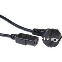 ACT AK5010 захранващ кабел Schuko CEE 7/7 мъжки ъглов – C13 IEC 60320, черен, 2,5 м