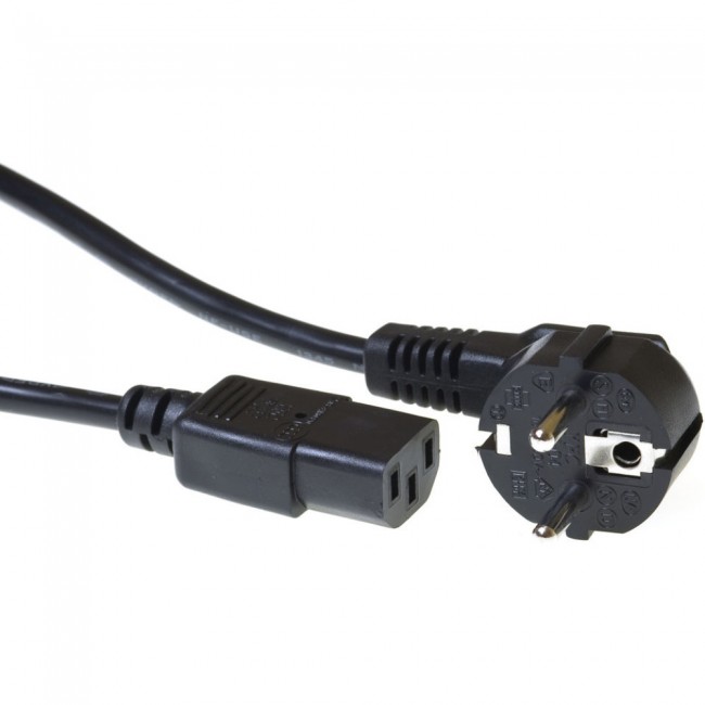 ACT AK5010 захранващ кабел Schuko CEE 7/7 мъжки ъглов – C13 IEC 60320, черен, 2,5 м ACT AK5010 захранващ кабел Schuko CEE 7/7 мъжки ъглов – C13 IEC 60320, черен, 2,5 м