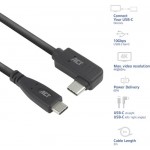 ACT AC7407 USB-C кабел, USB 3.2 Gen 2, 10 Gbps, 60 W, 4K@30Hz, 2 м, ъглов ACT AC7407 USB-C кабел, USB 3.2 Gen 2, 10 Gbps, 60 W, 4K@30Hz, 2 м, ъглов