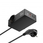 Ewent EW3992 GaN зарядна станция и разклонител 65W с 2 Schuko контакта, 2 USB-C и 2 USB-A Ewent EW3992 GaN зарядна станция и разклонител 65W с 2 Schuko контакта, 2 USB-C и 2 USB-A