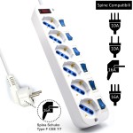 Ewent EW3932-3M разклонител с 6 Schuko контакта, индивидуални превключватели, защита от пренапрежение и 3 м кабел Ewent EW3932-3M разклонител с 6 Schuko контакта, индивидуални превключватели, защита от пренапрежение и 3 м кабел