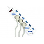 Ewent EW3932-3M разклонител с 6 Schuko контакта, индивидуални превключватели, защита от пренапрежение и 3 м кабел Ewent EW3932-3M разклонител с 6 Schuko контакта, индивидуални превключватели, защита от пренапрежение и 3 м кабел