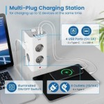 Ewent EW3864 Power Tower разклонител с 8 контакта, 2 USB-A и 2 USB-C PD/QC 3.0 порта, Schuko 16 A Ewent EW3864 Power Tower разклонител с 8 контакта, 2 USB-A и 2 USB-C PD/QC 3.0 порта, Schuko 16 A
