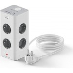 Ewent EW3864 Power Tower разклонител с 8 контакта, 2 USB-A и 2 USB-C PD/QC 3.0 порта, Schuko 16 A Ewent EW3864 Power Tower разклонител с 8 контакта, 2 USB-A и 2 USB-C PD/QC 3.0 порта, Schuko 16 A