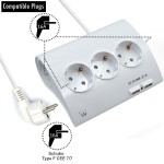 Ewent EW3935 настолен разклонител с 5 гнезда, 2 USB-A порта и ON/OFF бутон Ewent EW3935 настолен разклонител с 5 гнезда, 2 USB-A порта и ON/OFF бутон