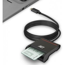 ACT AC6020 USB-C четец за смарт карти и eID, ISO 7816