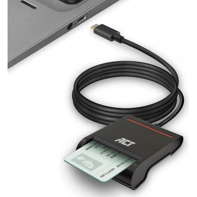 ACT AC6020 USB-C четец за смарт карти и eID, ISO 7816