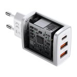 Baseus Compact Quick CCXJ-E02 мрежово зарядно устройство с 2×USB-A и USB-C, 30W, бяло Baseus Compact Quick CCXJ-E02 мрежово зарядно устройство с 2×USB-A и USB-C, 30W, бяло
