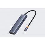 Baseus UltraJoy Series 4-Port HUB B0005280A813-00 USB-C хъб с 3x USB 3.0 и Gigabit Ethernet, сив Baseus UltraJoy Series 4-Port HUB B0005280A813-00 USB-C хъб с 3x USB 3.0 и Gigabit Ethernet, сив