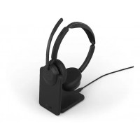 Jabra Evolve3 45 Stereo безжични стерео слушалки със стойка, ANC, Link 390a, Microsoft Teams, черни