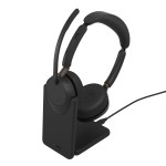 Jabra Evolve3 65 UC Stereo с Link 390c и зарядна стойка, безжични слушалки с ANC, черни Jabra Evolve3 65 UC Stereo с Link 390c и зарядна стойка, безжични слушалки с ANC, черни
