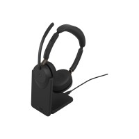 Jabra Evolve3 65 MS Stereo безжични стерео слушалки с ANC, LINK 390c, зарядна стойка, USB-C, черни