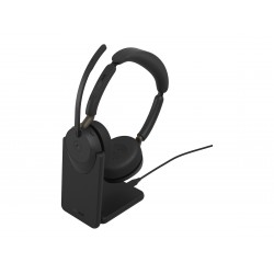 Jabra Evolve3 65 MS Stereo безжични стерео слушалки с ANC, LINK 390c, зарядна стойка, USB-C, черни