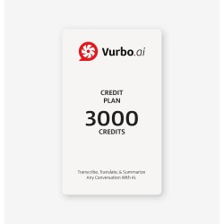Vurbo.ai S-005-0-08-92 – Pay-as-you-go Prepaid Pack, 3000 Credits, Digital License