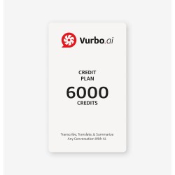 Vurbo.ai Pay-as-you-go Prepaid Pack (6000 Credits - Digital License) – предплатен пакет с 6000 кредита