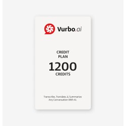 Vurbo.ai Pay-as-you-go Prepaid Pack (1200 Credits - Digital License)