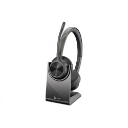HP Poly Voyager 4320 UC Stereo USB-A Headset +BT700 USB-A Adapter +Charging Stand