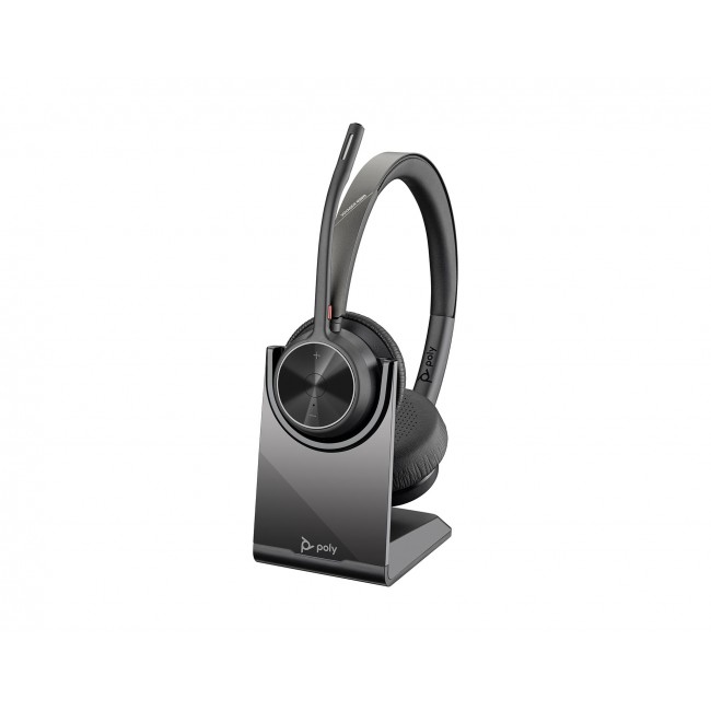 HP Poly Voyager 4320 UC Stereo USB-A Headset +BT700 USB-A Adapter +Charging Stand HP Poly Voyager 4320 UC Stereo USB-A Headset +BT700 USB-A Adapter +Charging Stand