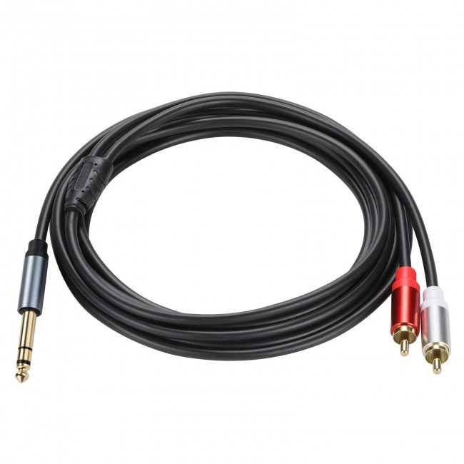 [100057] Y Splitter, 6,35mm към Dual RCA Audio Кабел